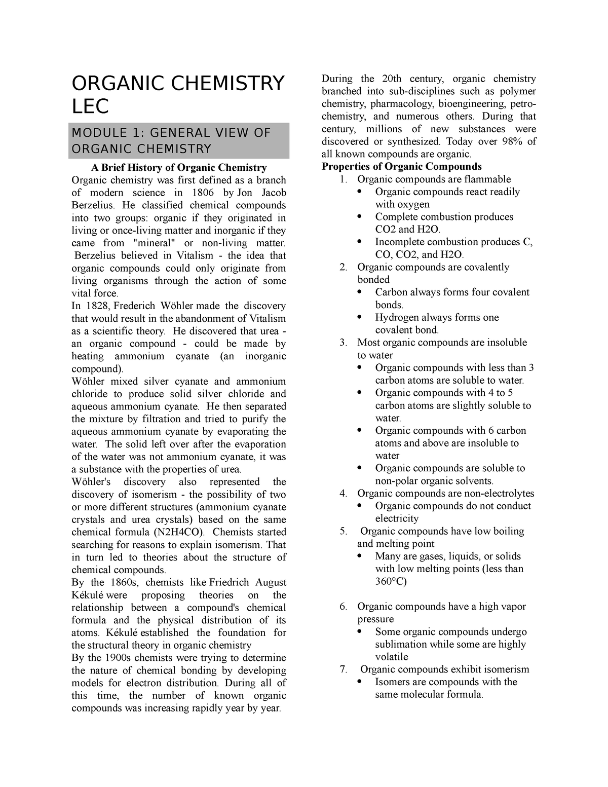 thesis of organic chemistry