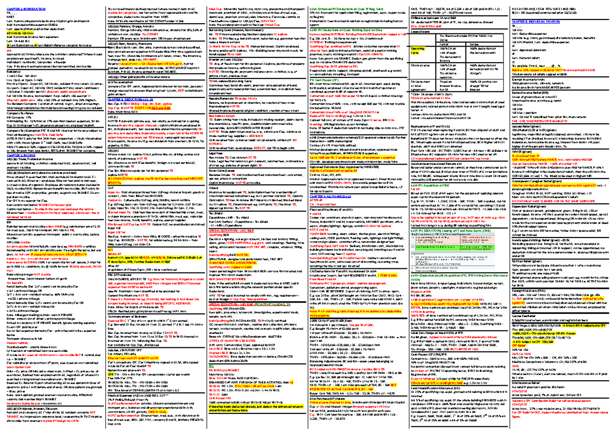 Tax Finals Cheatsheet latest - CHAPTER 1: INTRODUCTION YA____ NPBT Less ...