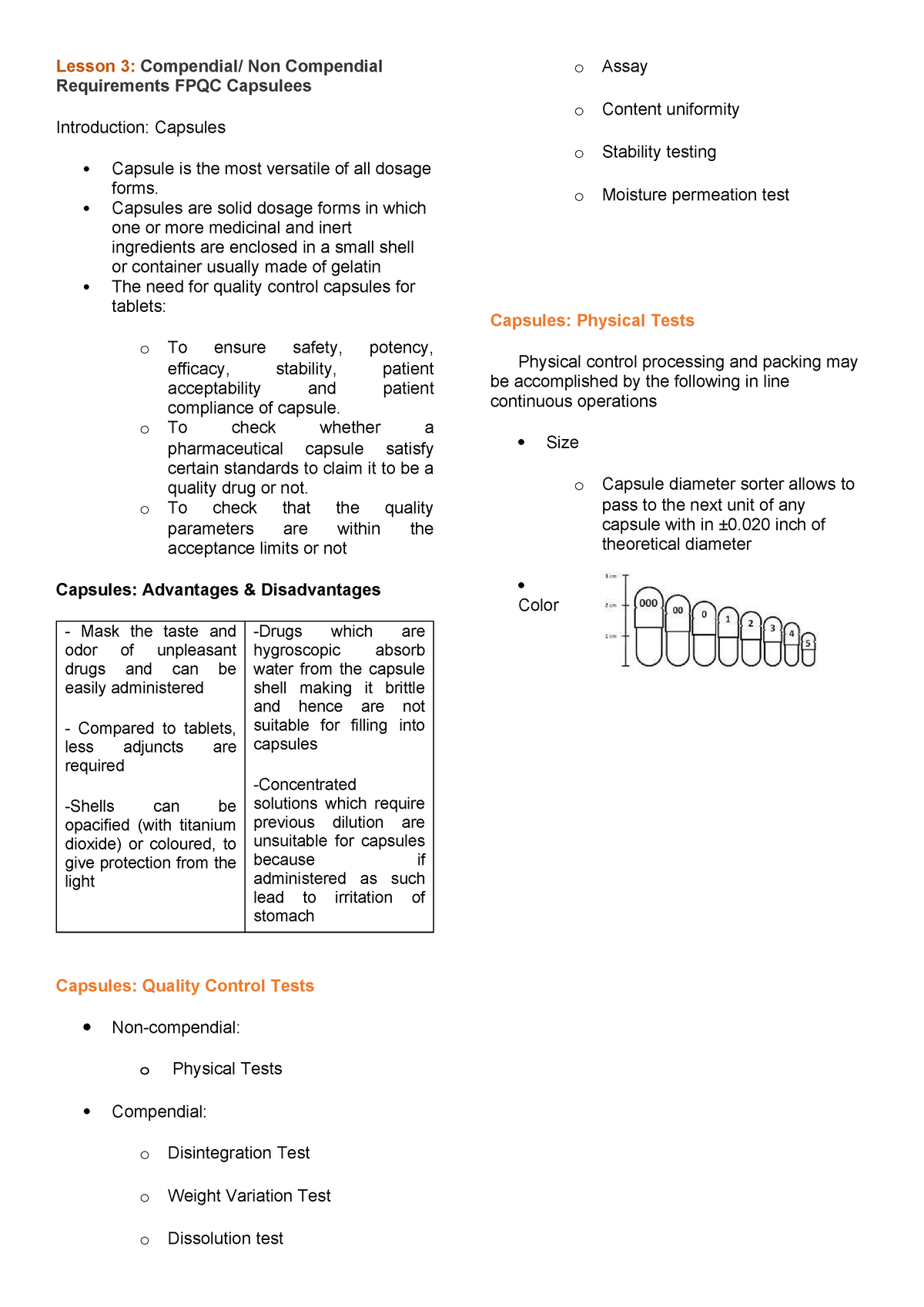 Pharm Analysis 2- Capsules - Lesson 3: Compendial/ Non Compendial ...