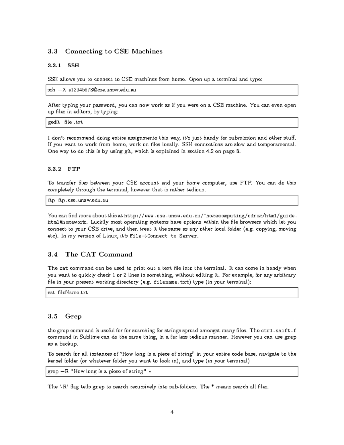 Lecture notes 1 - 3 Connecting to CSE Machines 3.3 SSH SSH allows you ...