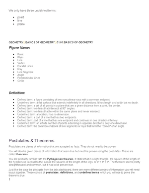 Geometry modul 2 final reveiw - Reflection in the x -axis (x, y ...