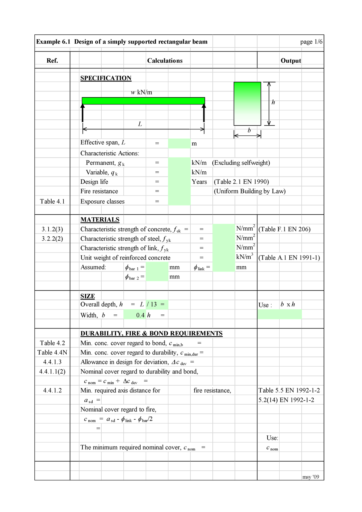 Tutorial 3 Design of beam - Example 6 Design of a simply supported ...