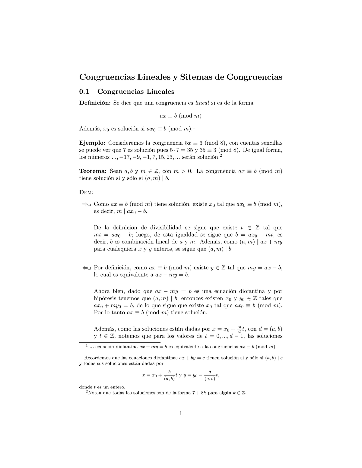 2-3 Congruencias Lineales Y Sistemas De Congruencias - Congruencias ...