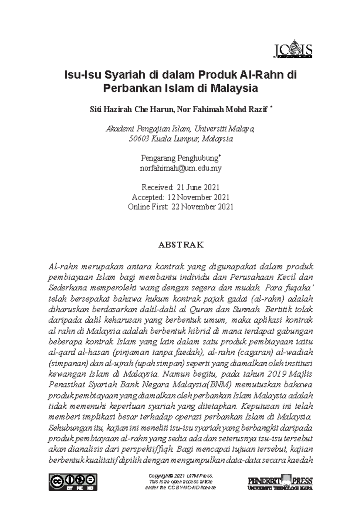 Artikel Arrahnu 2 - Isu-Isu Syariah di dalam Produk Al-Rahn di ...