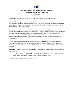 IDS 150 Module One Short Paper - For example, when I considered ...