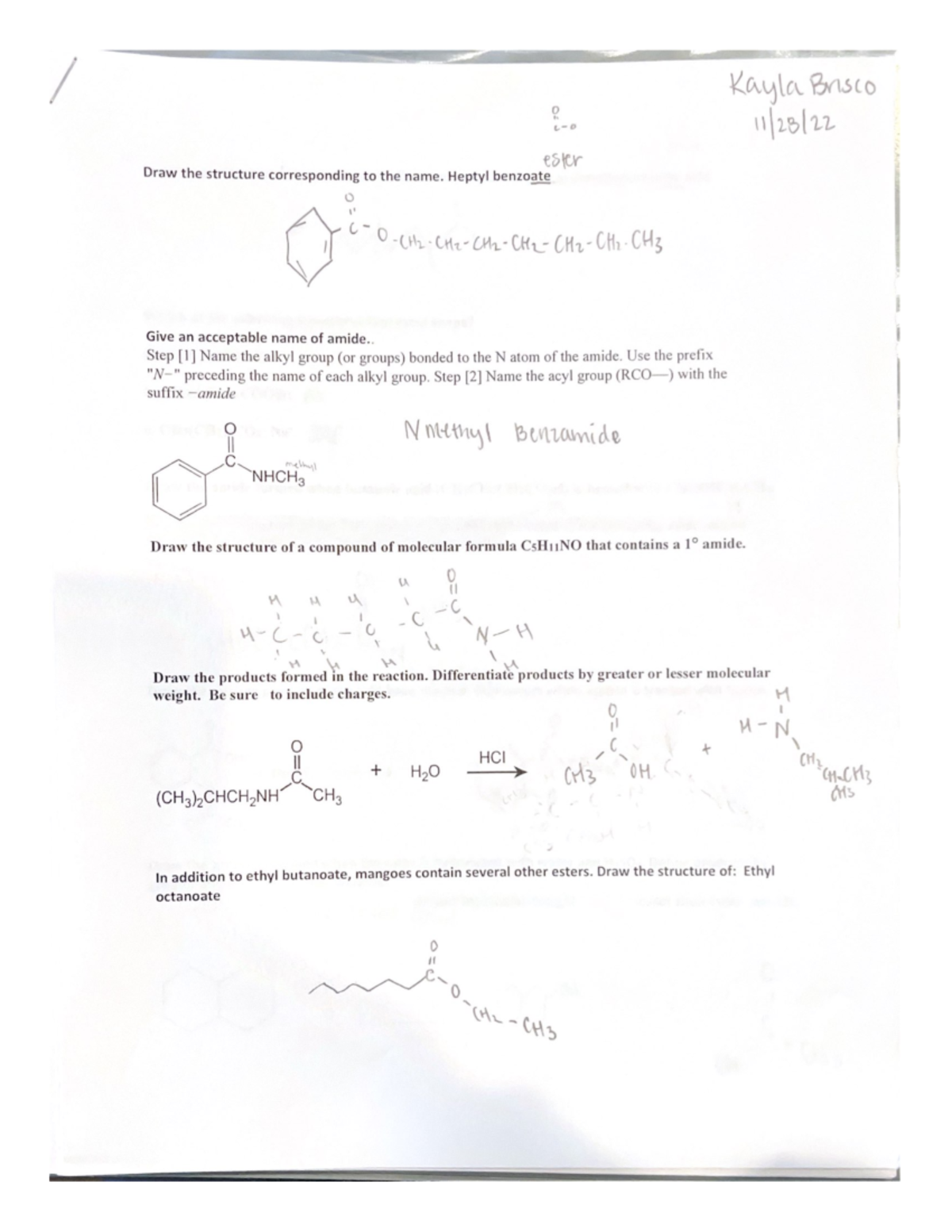 Functional Group Practice CHEM 210 Studocu