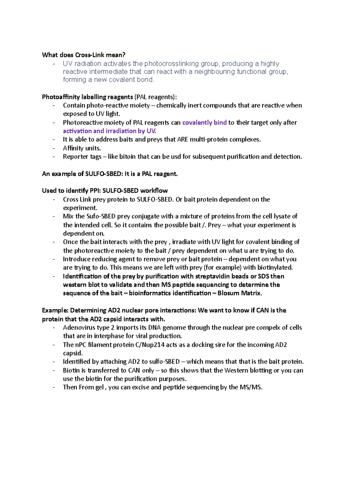 ProteinLigand Interactions Part 2 Lecture 2 What does CrossLink