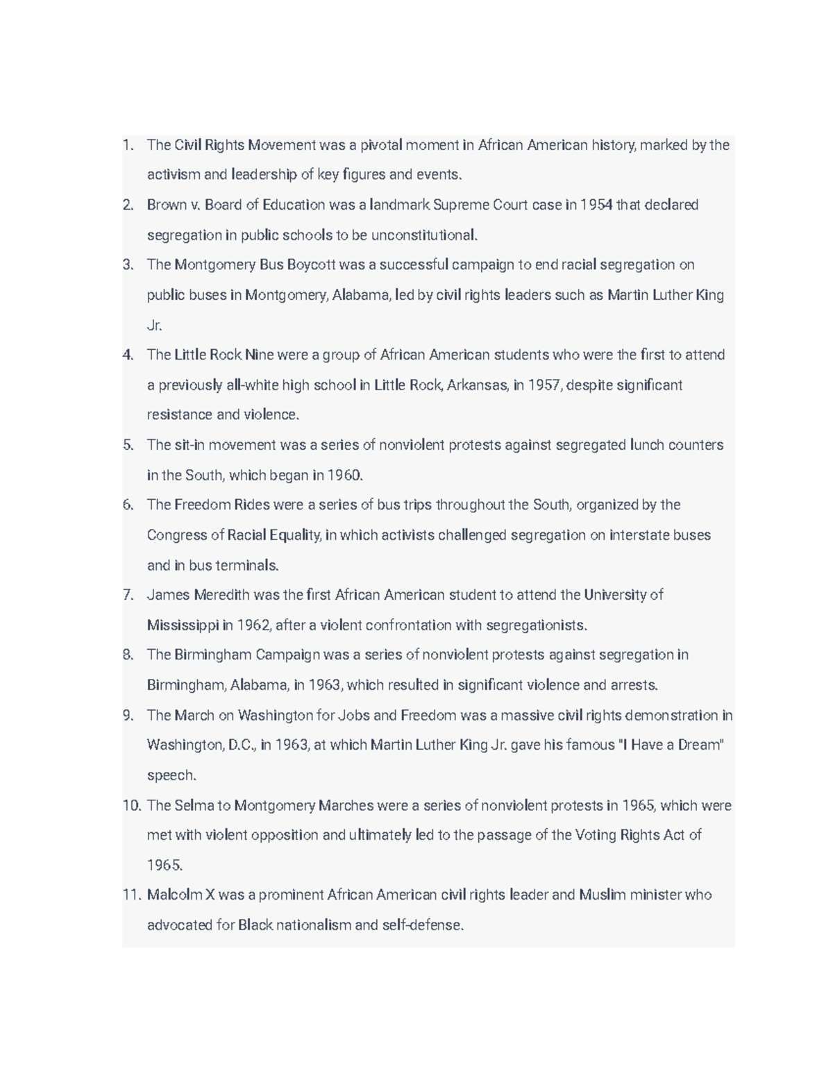 Examining key figures and events, such as Brown v. Board of Education