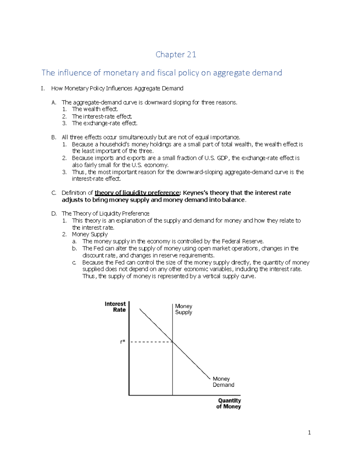 Chapter 21 The Influence Of Monetary And Fiscal Policy On Aggregate Demand How Monetary Policy