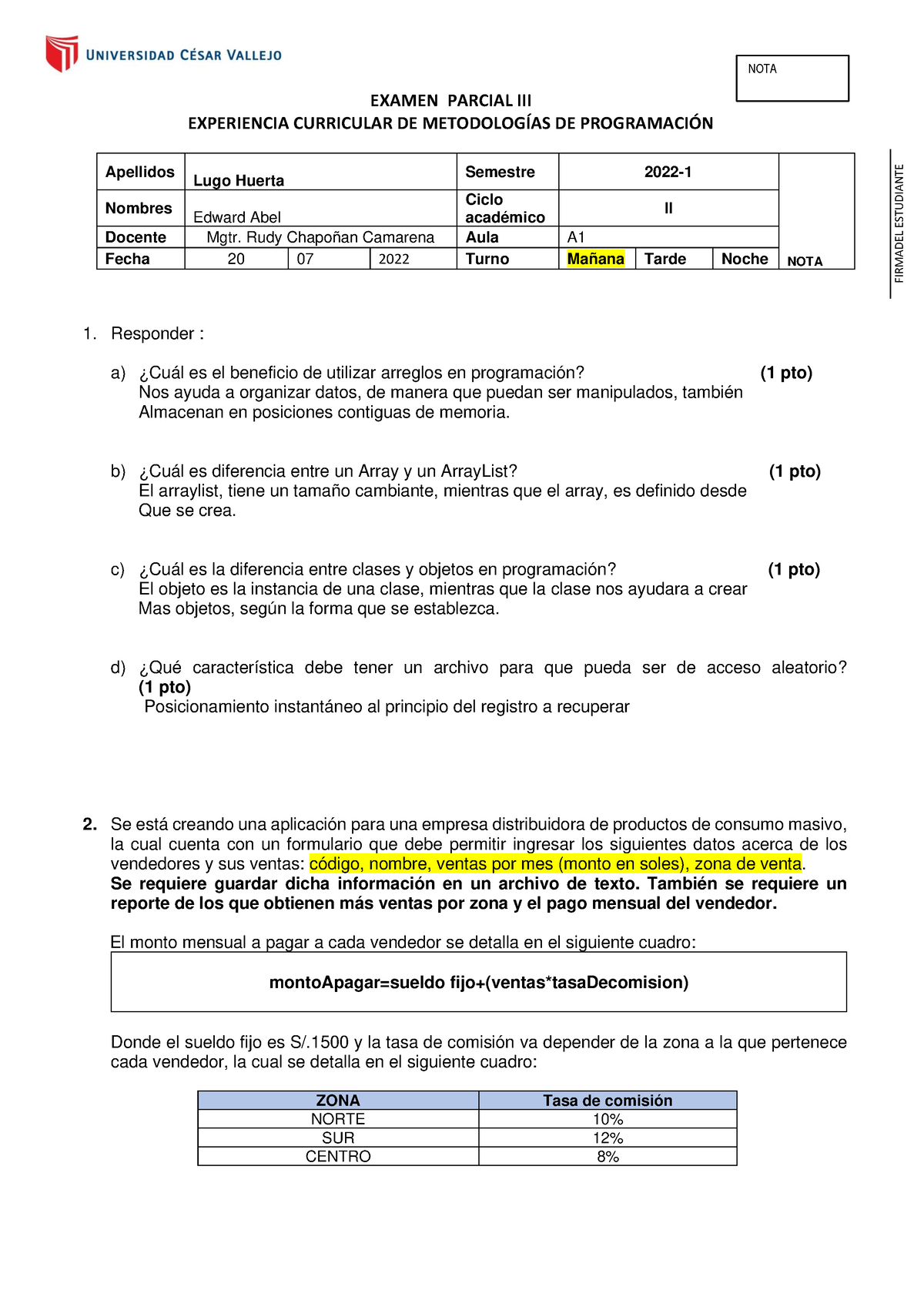 Examen Final 2021-02 MP A1 - NOTA EXAMEN PARCIAL III EXPERIENCIA ...