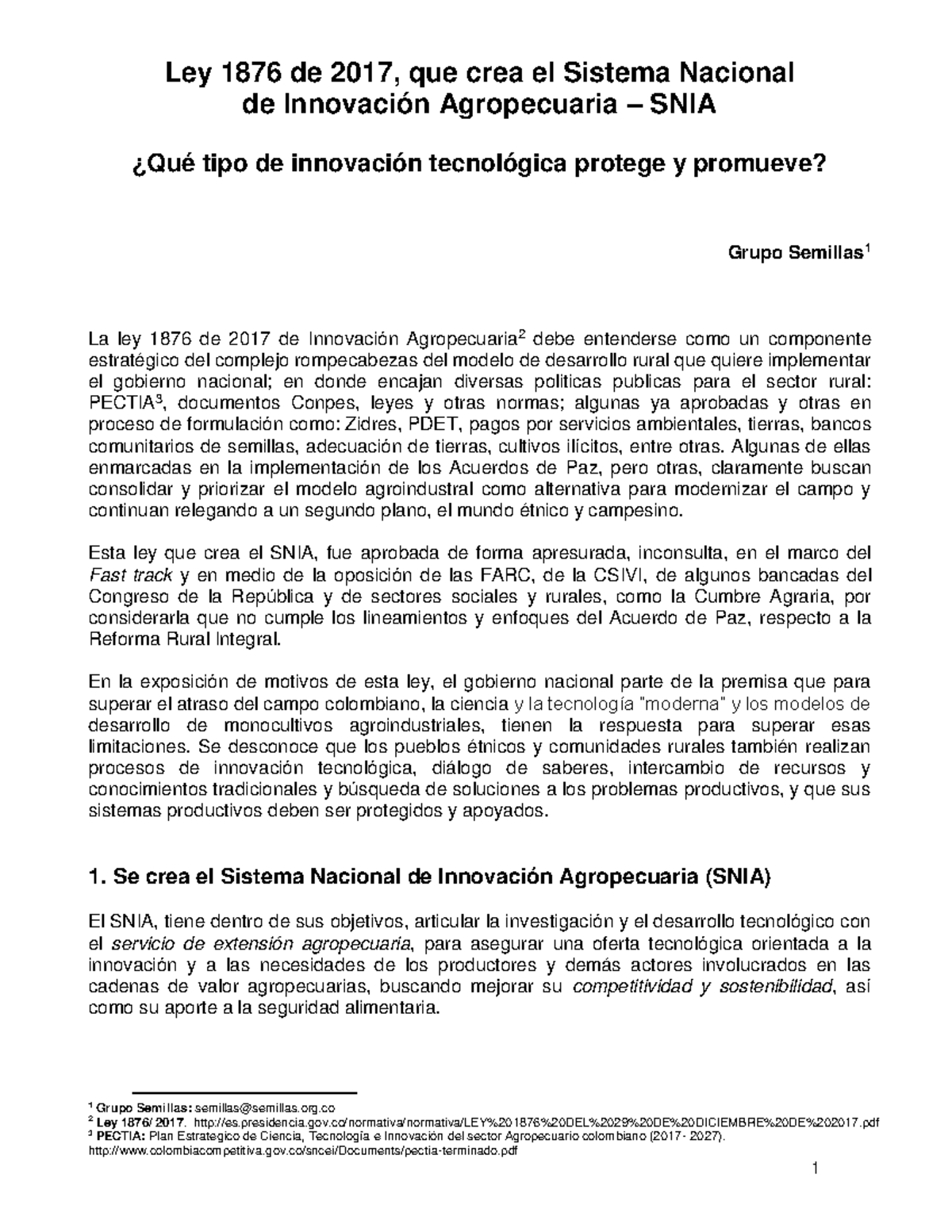 Documento-gs Ley-innovacio-769-n-agropecuaria Marzo 2018 - Ley 1876 De ...