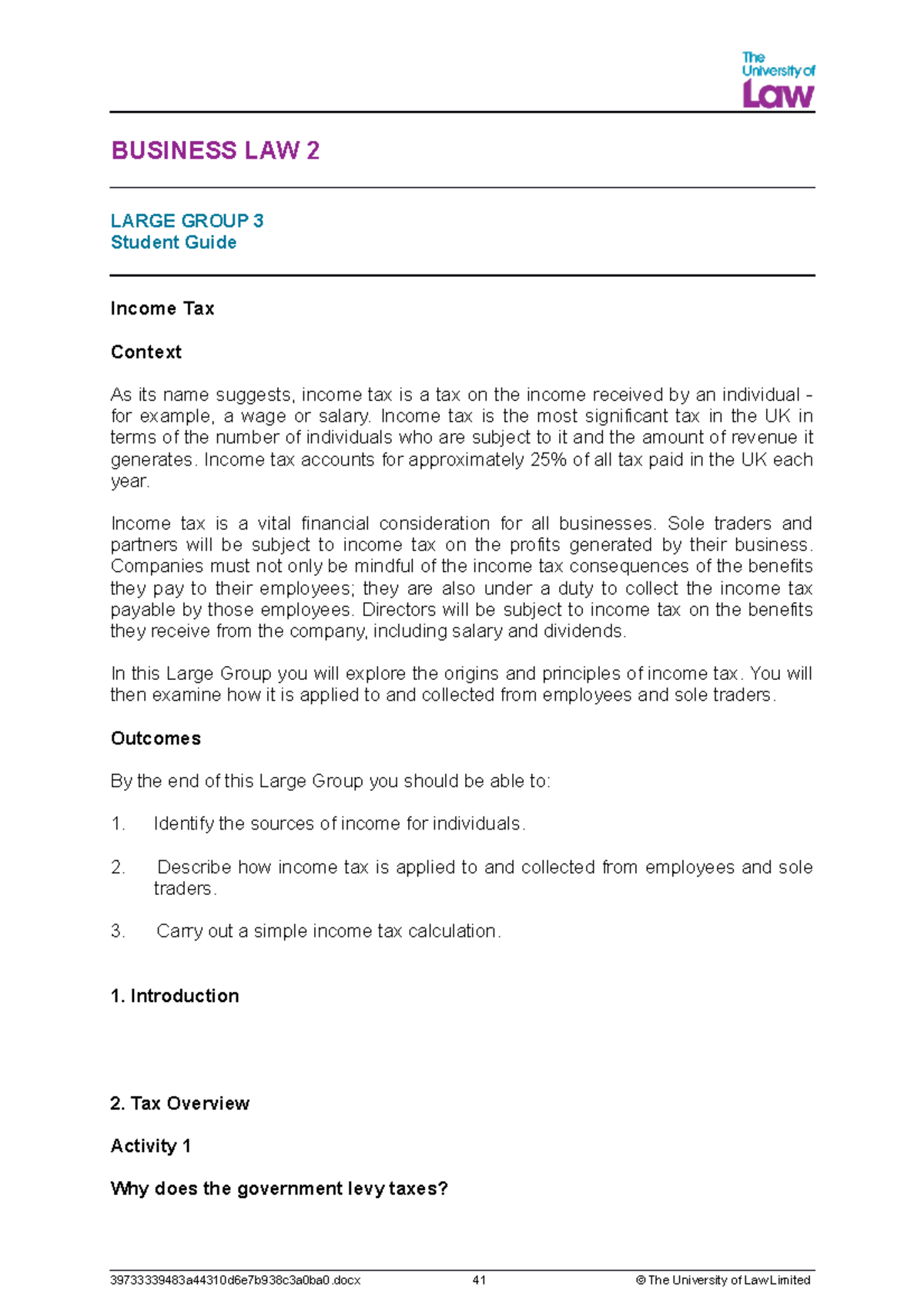 2324 bus2 lg03 ce01 student guide - BUSINESS LAW 2 LARGE GROUP 3 ...
