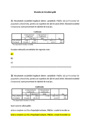 Capitolul 3. Modelul De Regresie Liniara Multipla - Capitolul 3 ...