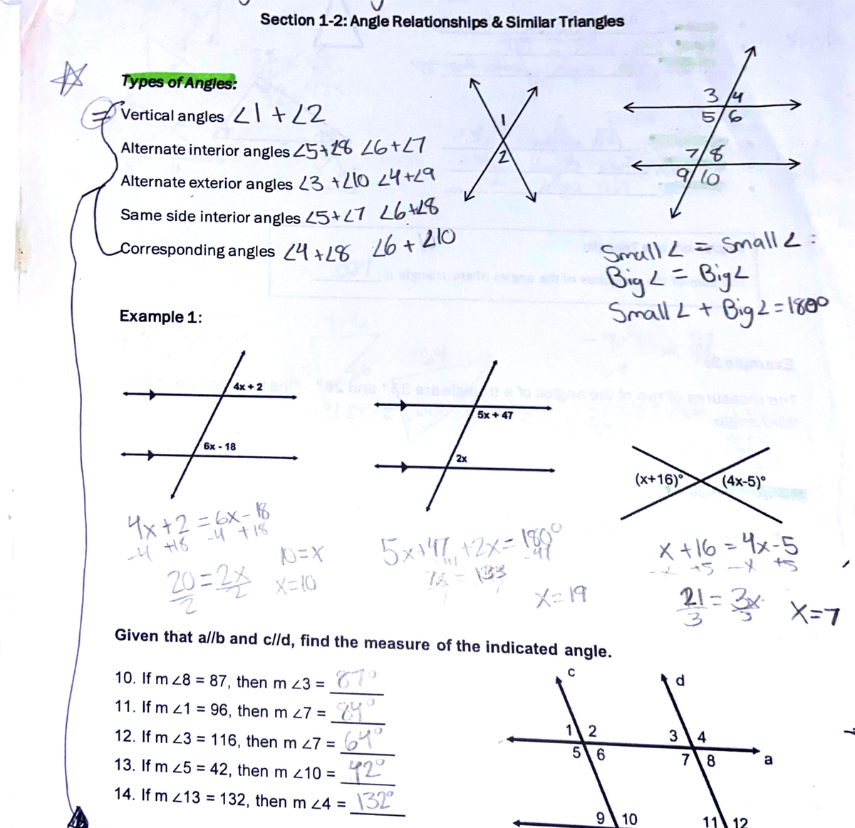 Angle relationships and similar triangles - Studocu