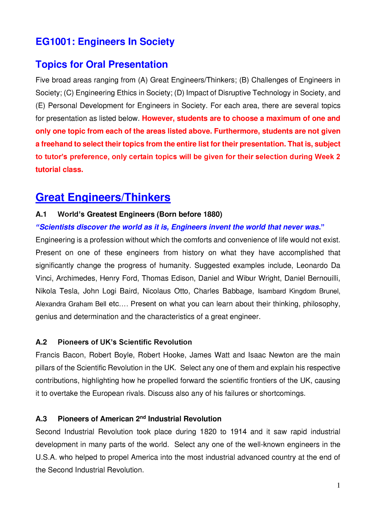 oral presentation topics for engineering students