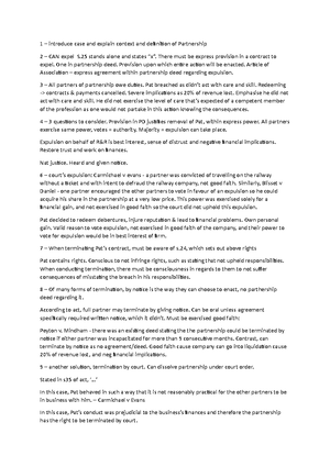 Notes - Question regarding leaving a partnership or terminating a partnership