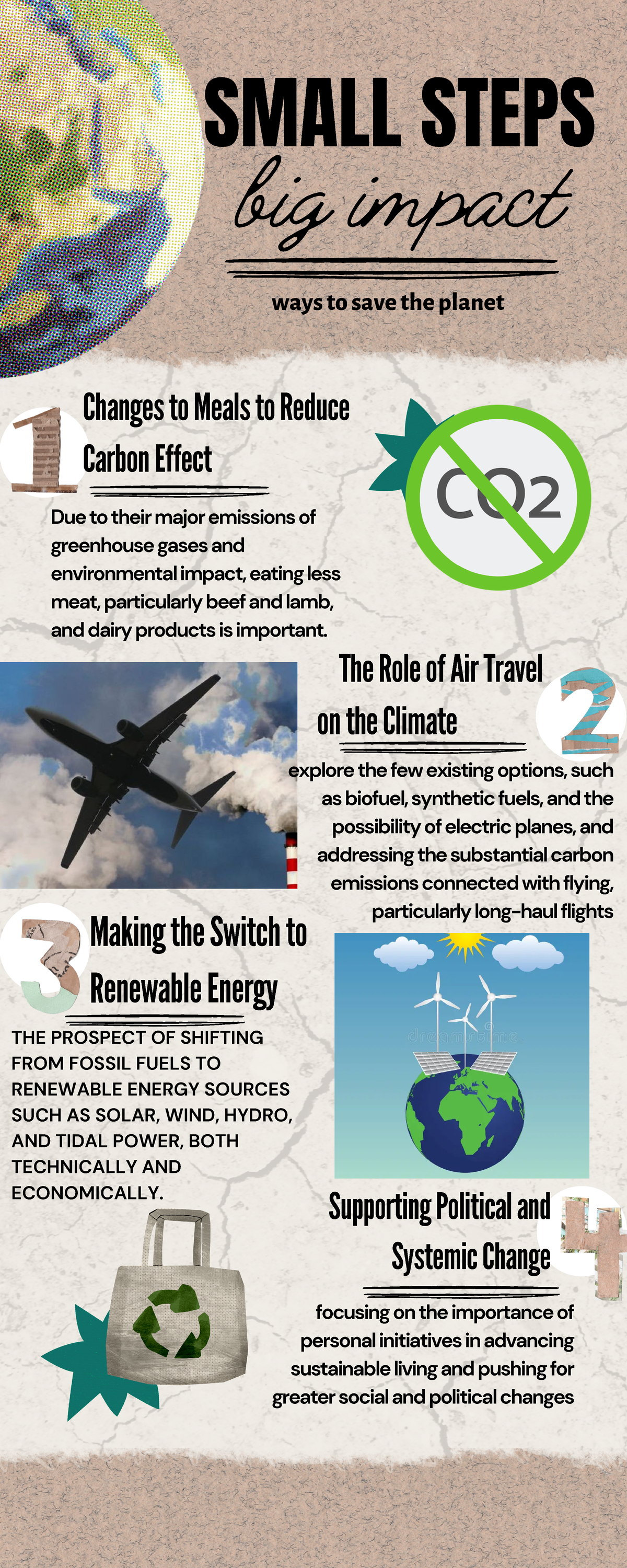 Infographic assingment - big impact ways to save the planet SMALL STEPS ...