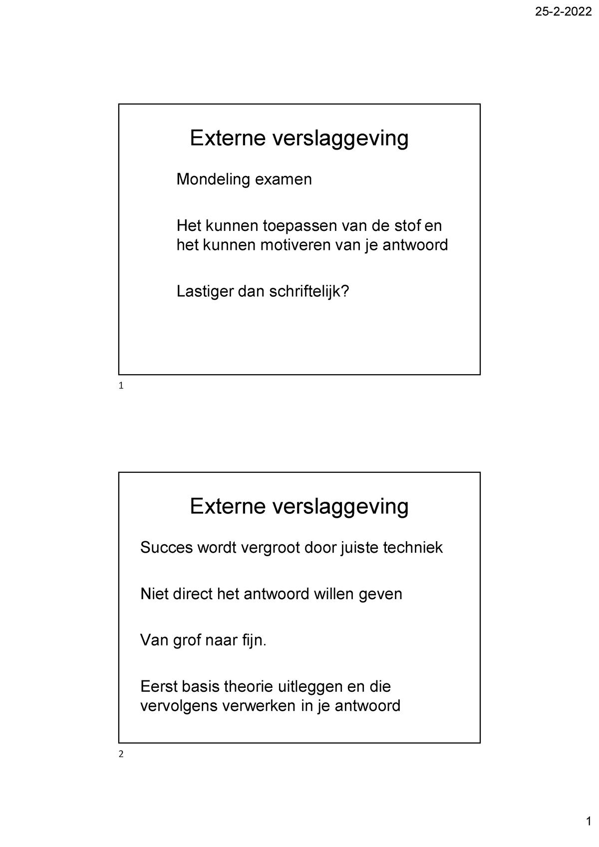 Externe Verslaggeving 2022 - Mondeling ExamenHet Kunnen Toepassen Van ...