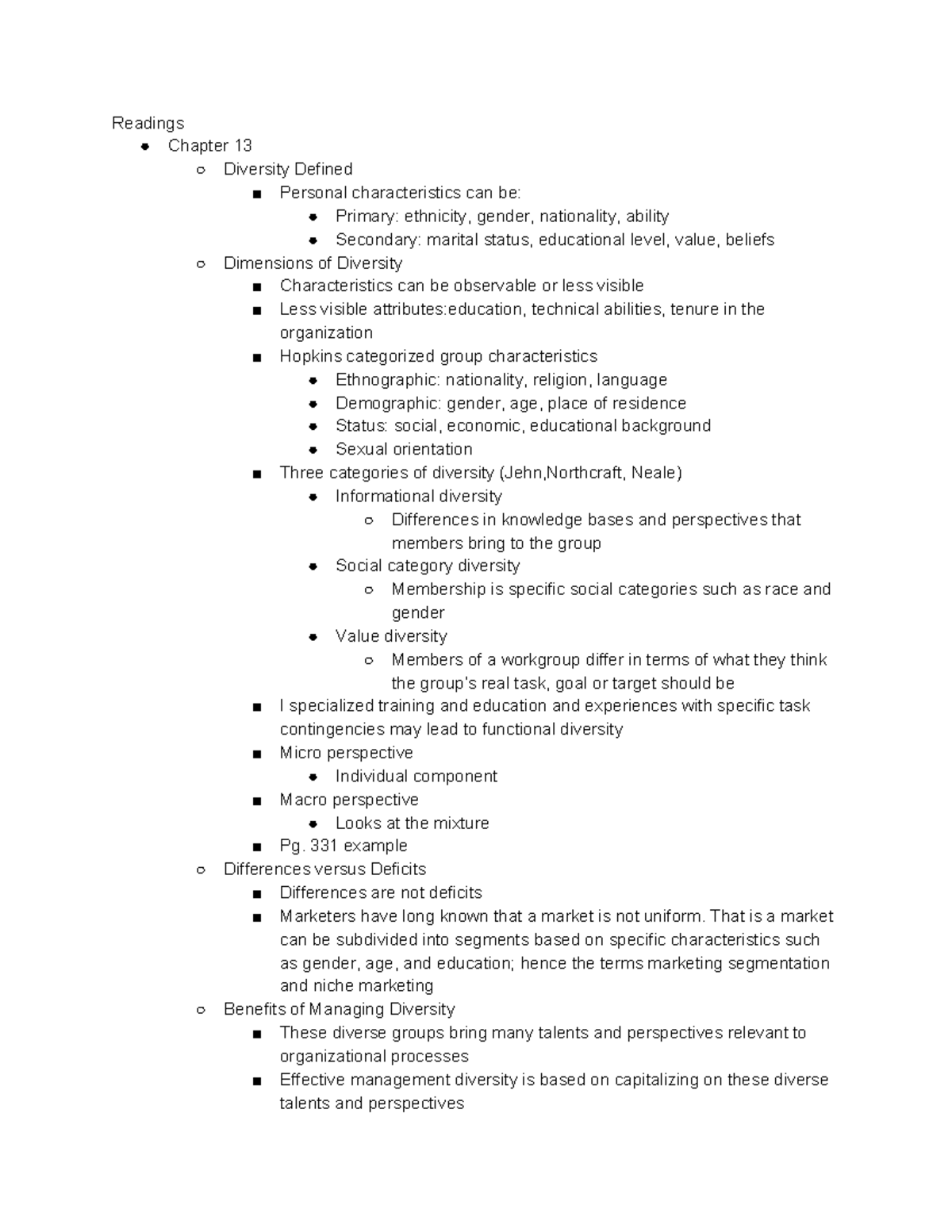 Module 6 - Dr. Reams - Readings Chapter 13 Diversity Defined Personal ...