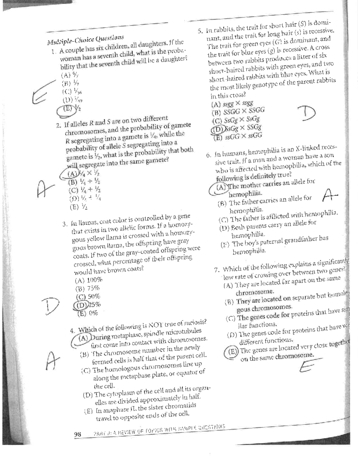 Ans 2nd genetics mitosis-meiosis packet - BIOL 208 - Studocu