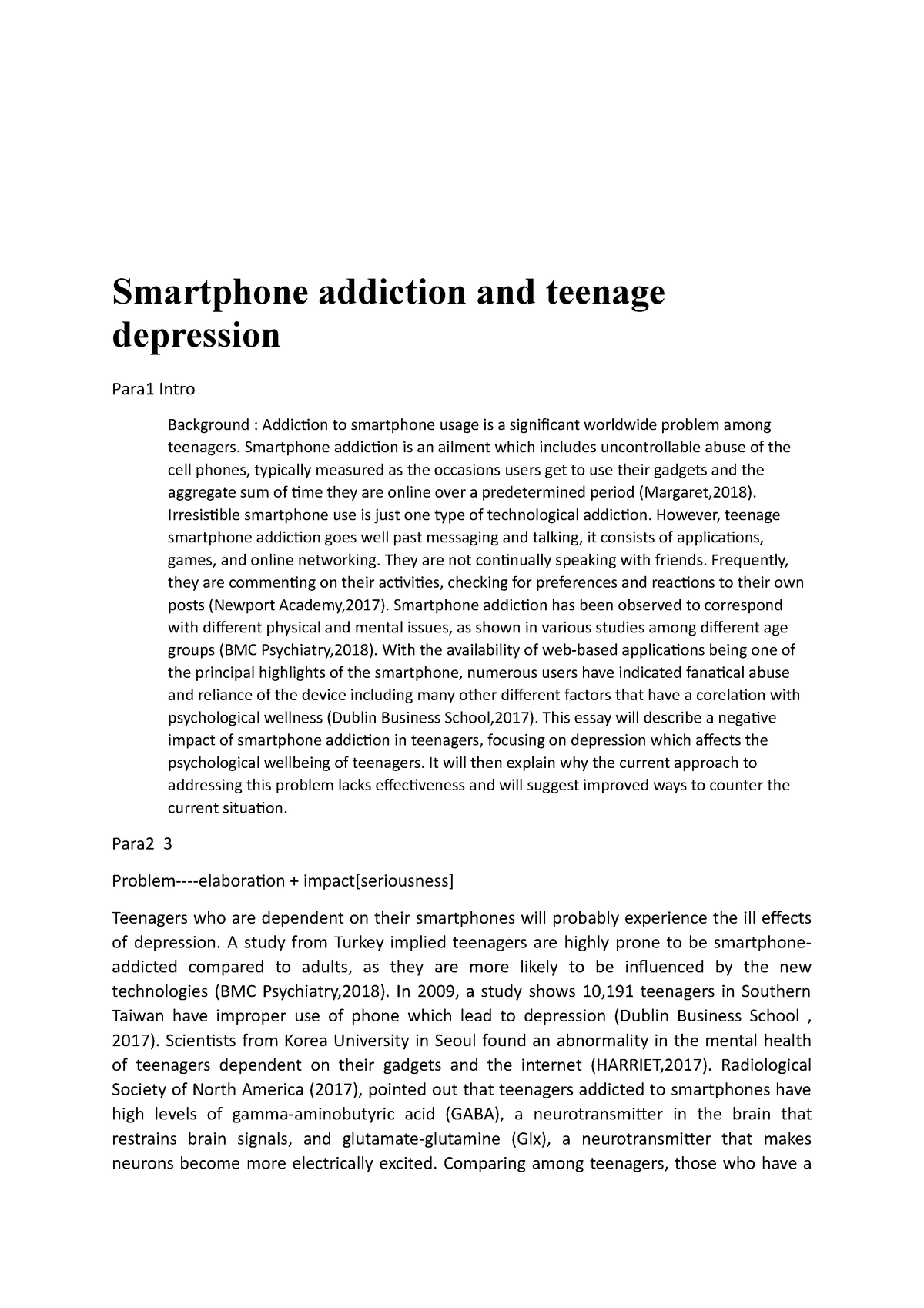 essay about smartphones addiction