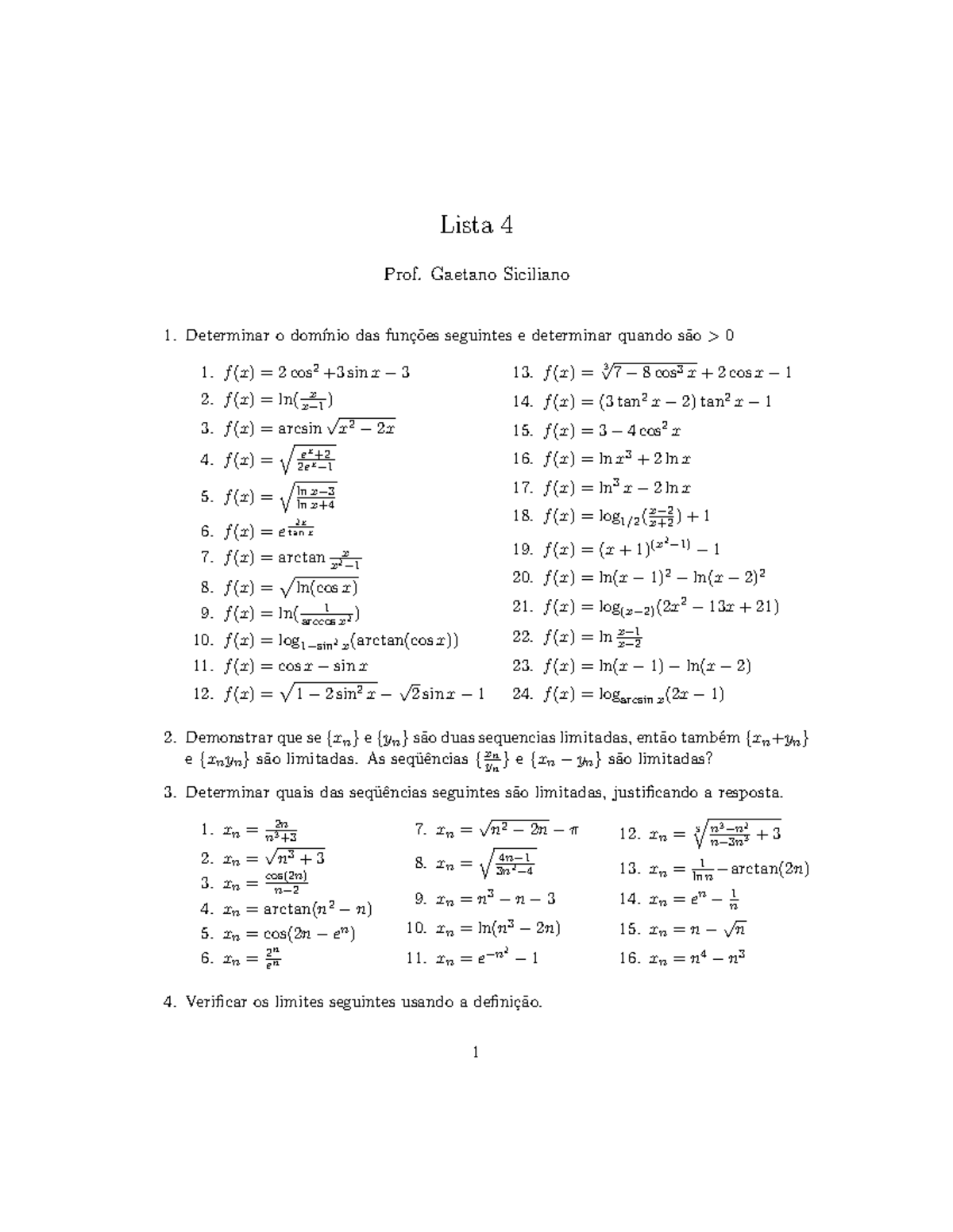 Lista 04 Bases Matematicas Studocu