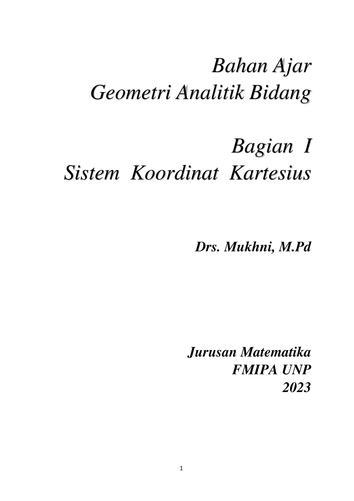 1. GAB. Sist. Koord. (2023) - Bahan Ajar Geometri Analitik Bidang ...