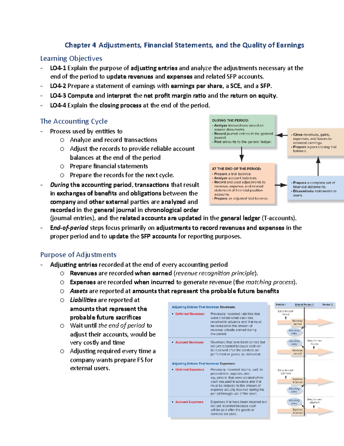 Chapter 4 - Adjustments, Financial Statements, And The Quality Of ...