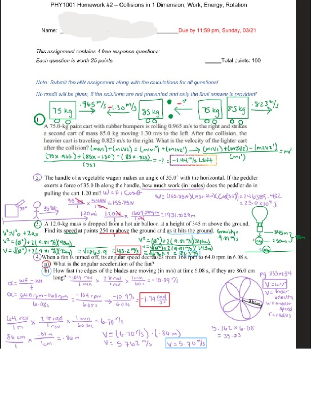 HW answers - ``` - PHY1001 - Studocu