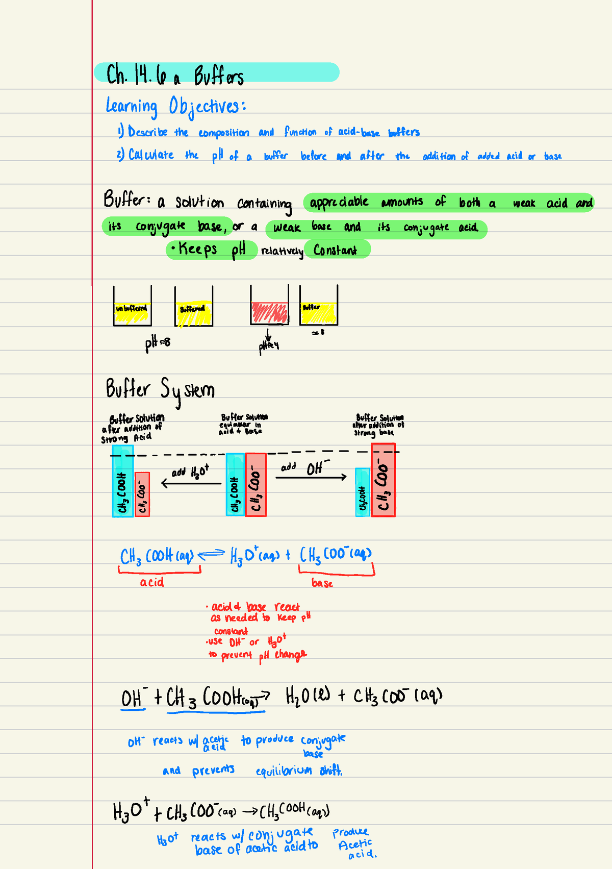 Chapter 14 - Introduction to Buffers in Ch. 14 where we have been  discussing Bronsted Lowry - Studocu