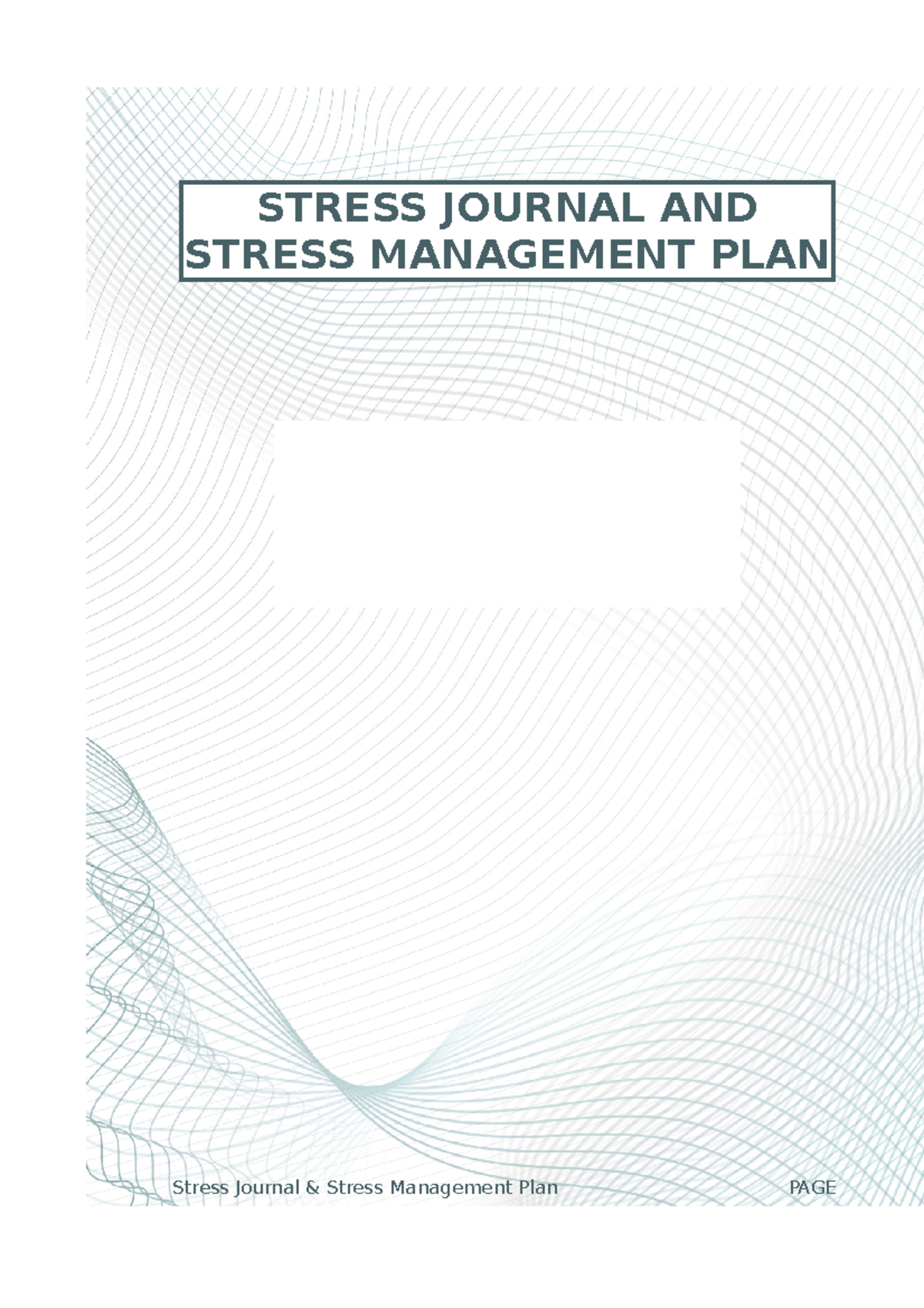 stress management journal assignment