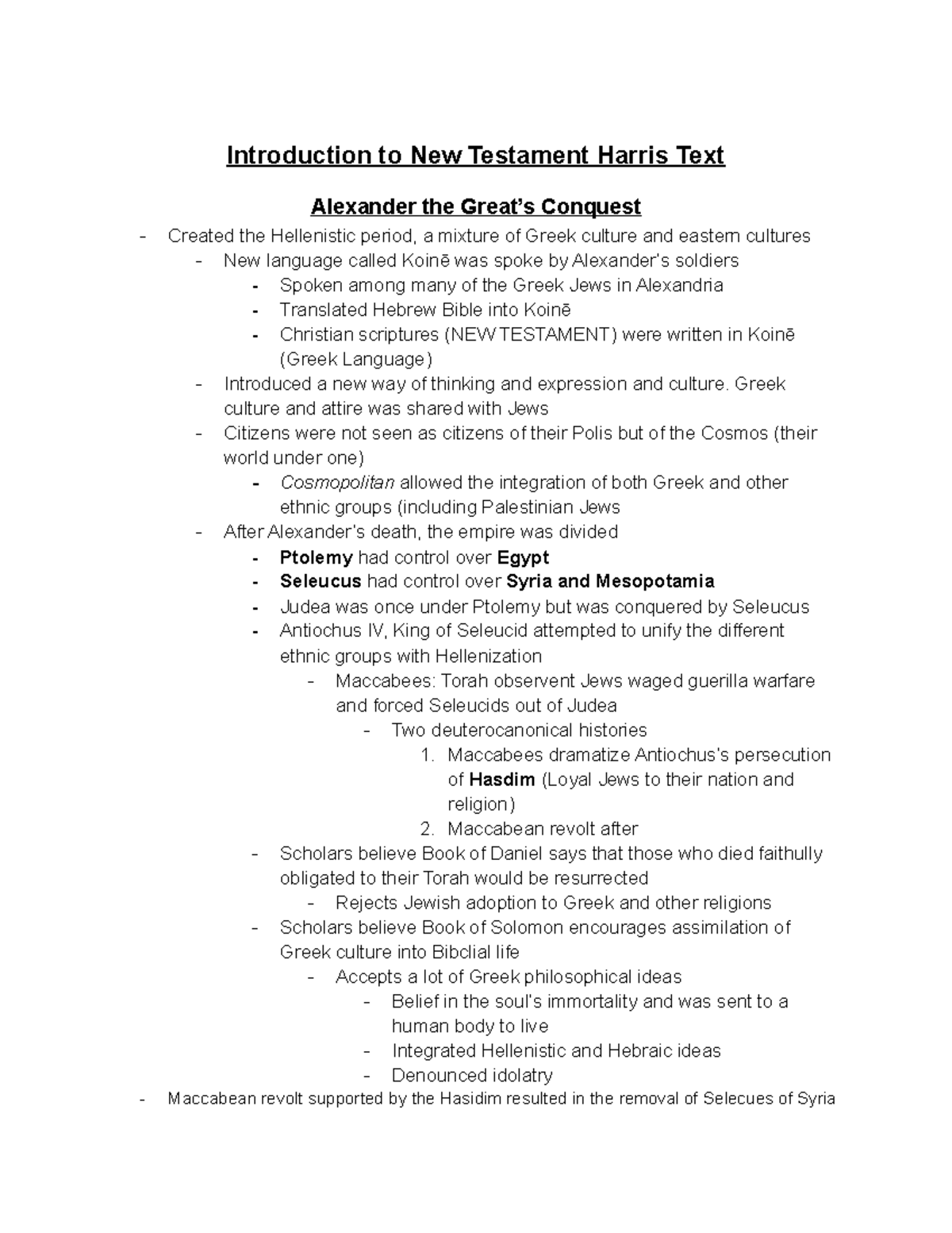 Introduction To New Testament Chapter 1 Harris Text - Introduction To ...