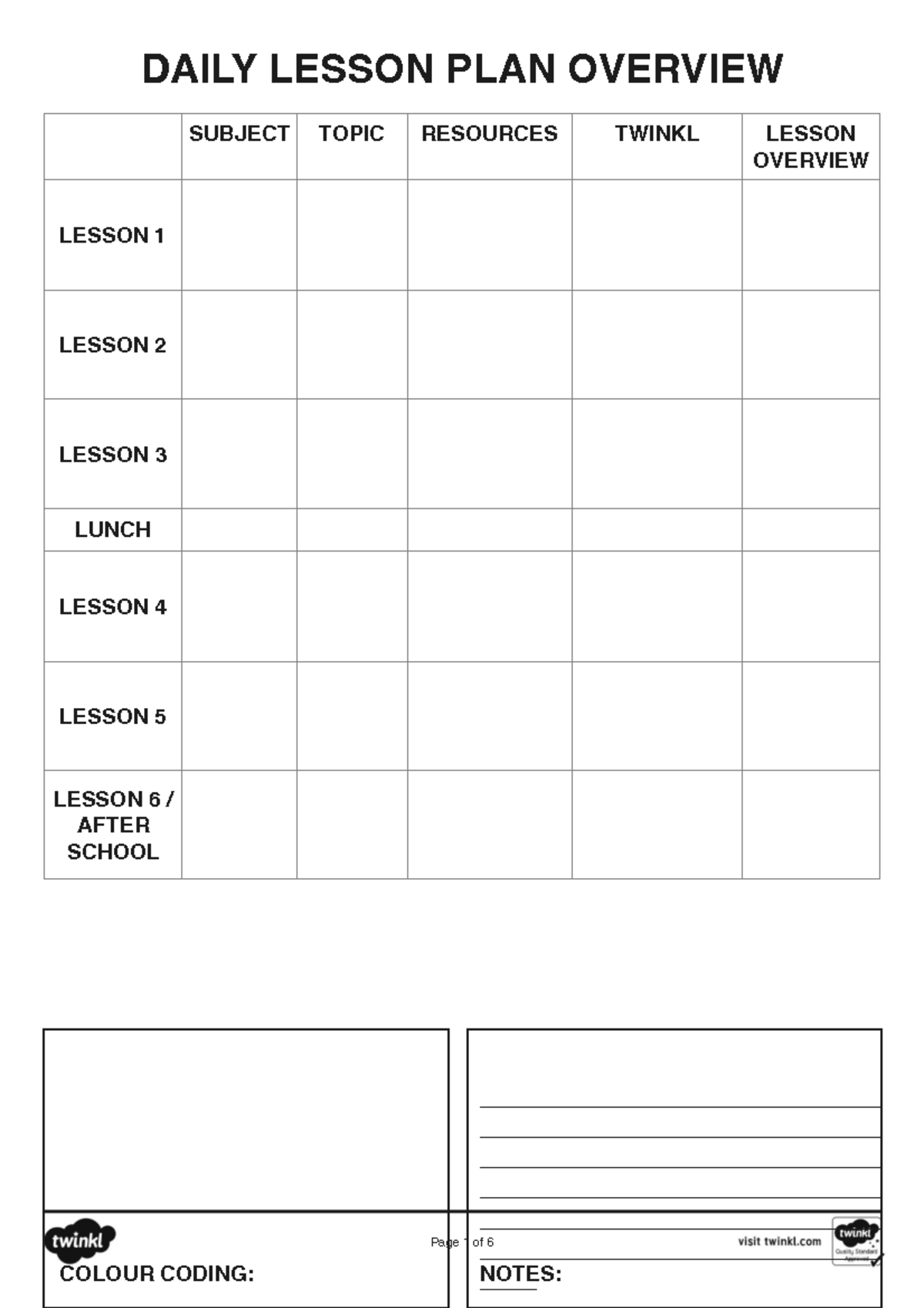 Daily Lesson Plan Overview - Page 1 of 6 DAILY LESSON PLAN OVERVIEW ...