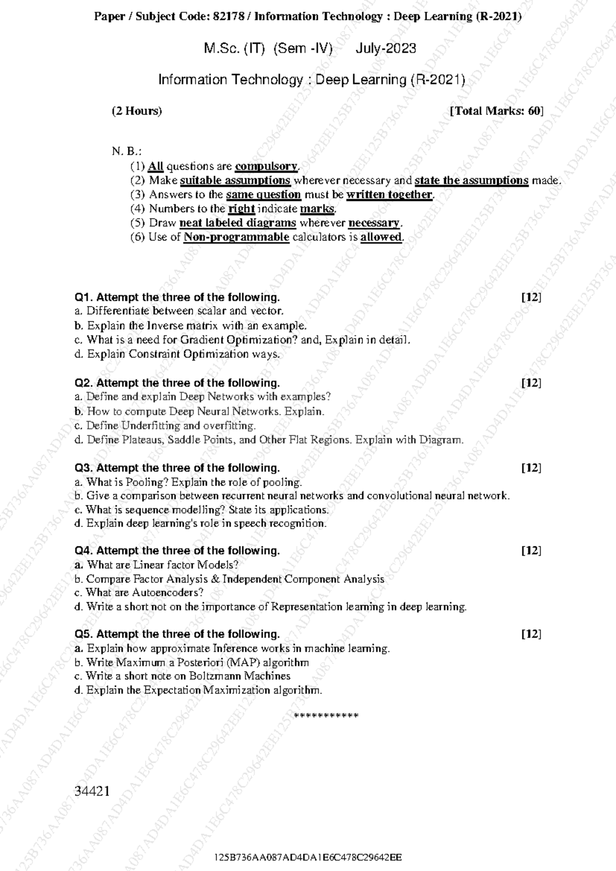 M.Sc. (IT)(Sem-IV)Deep Learning (R-2021) - 34421 (2 Hours) [Total Marks ...