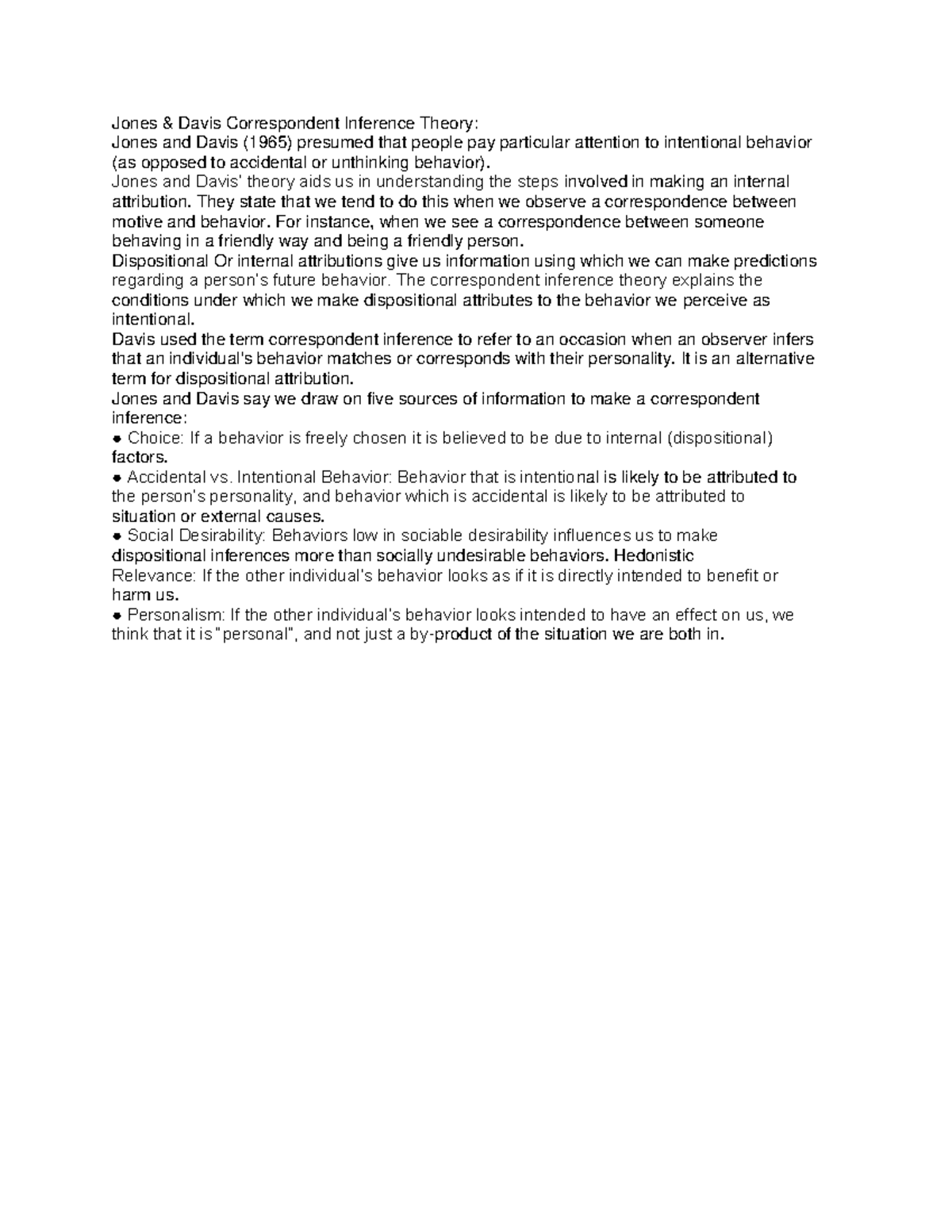 jones and davis correspondent inference theory Jones & Davis