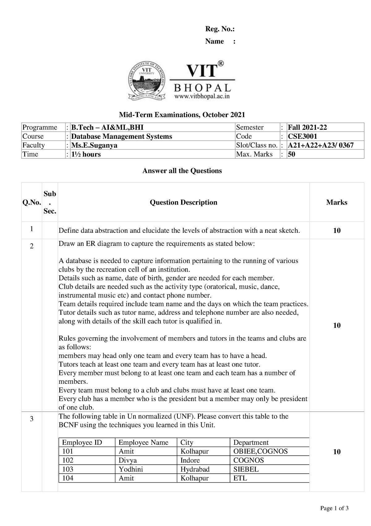 database management system term paper