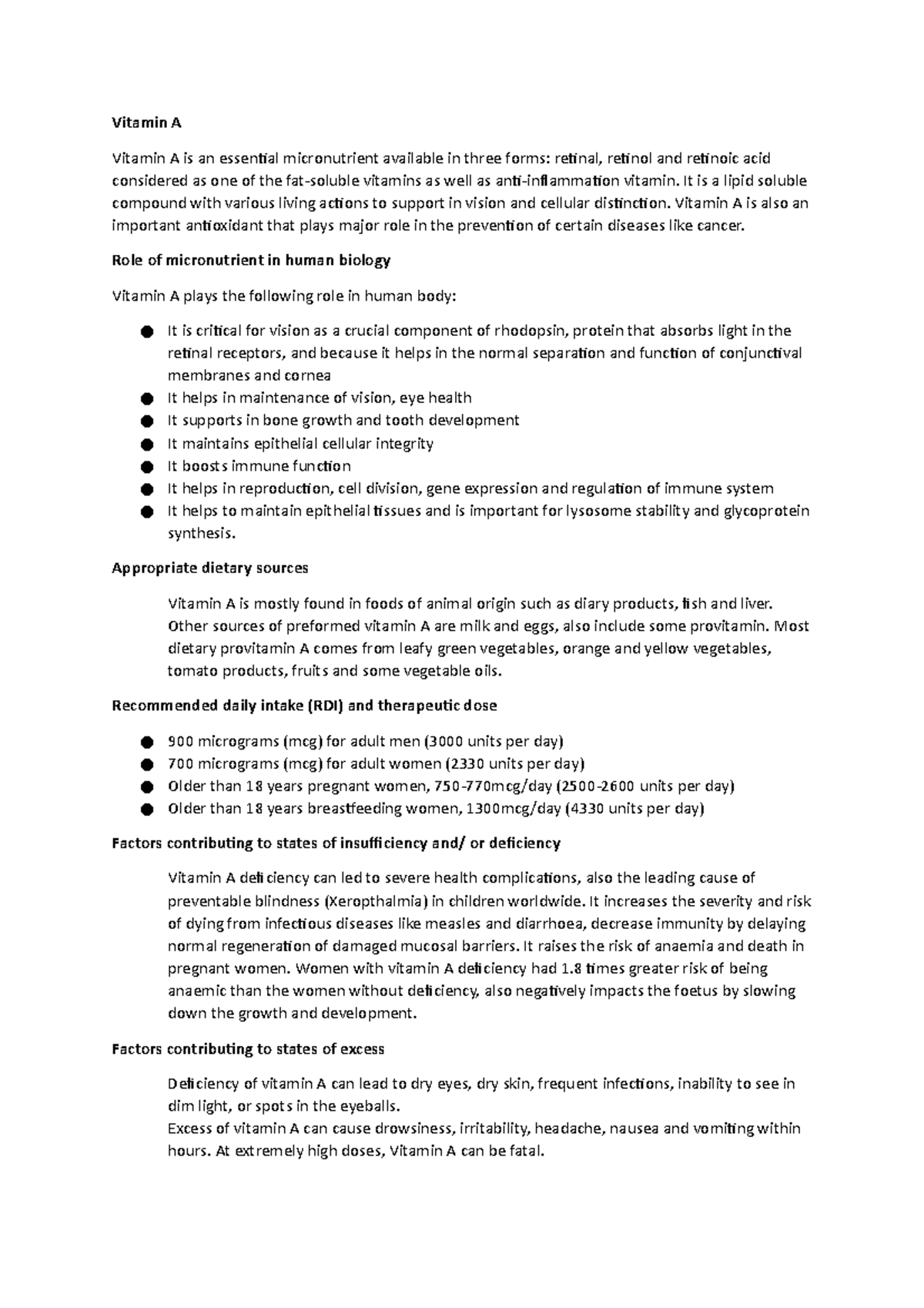 essay writing on vitamins