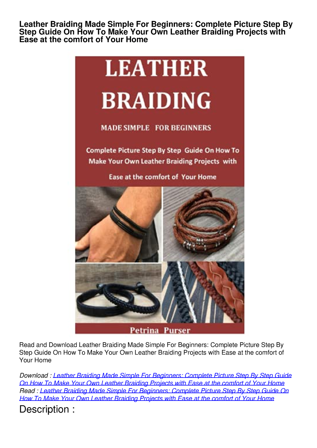 Leather Braiding Made Simple For Beginners: Complete Picture Step