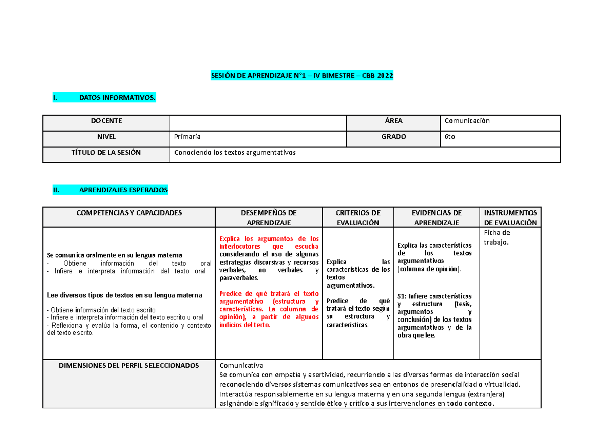 Sesión DE Aprendizaje N°1- IV BIM. CI -6took (1) - SESIÓN DE ...