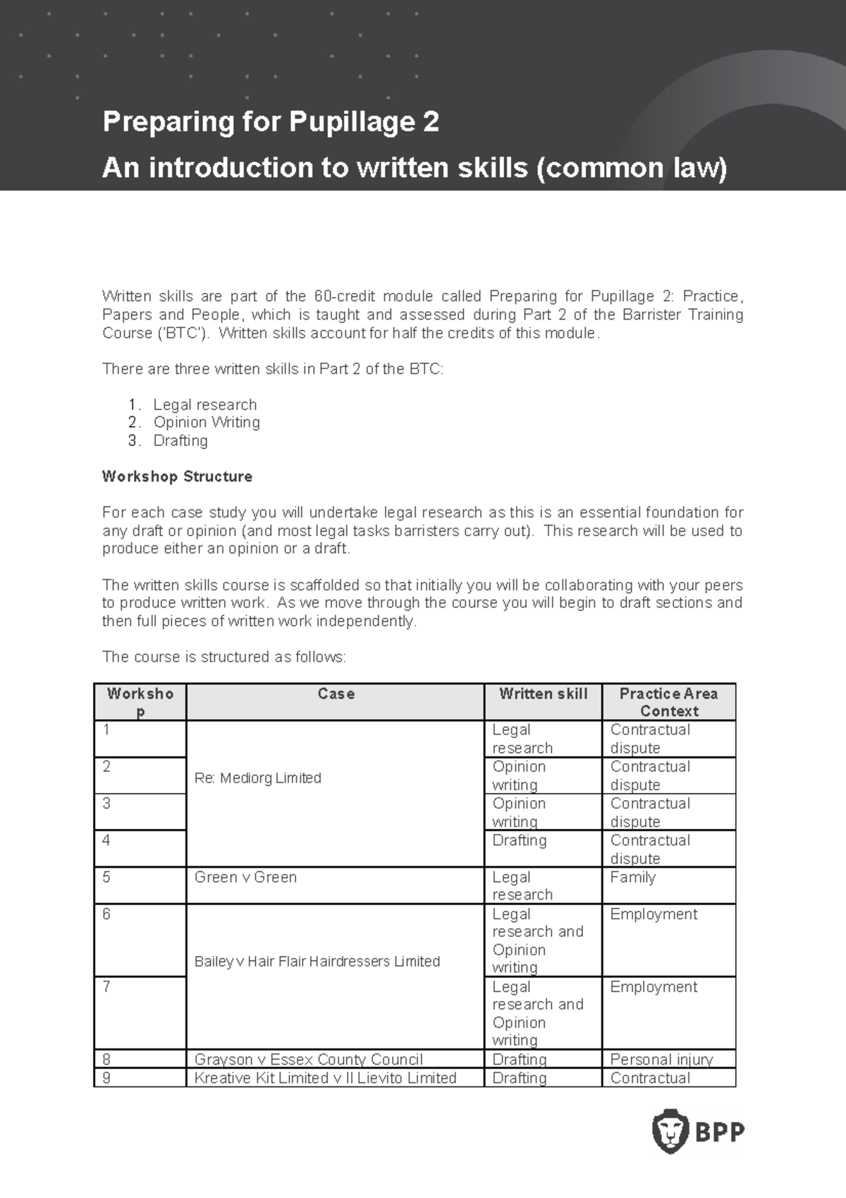 Introduction To Written Skills (common Law) (8) - Preparing For ...