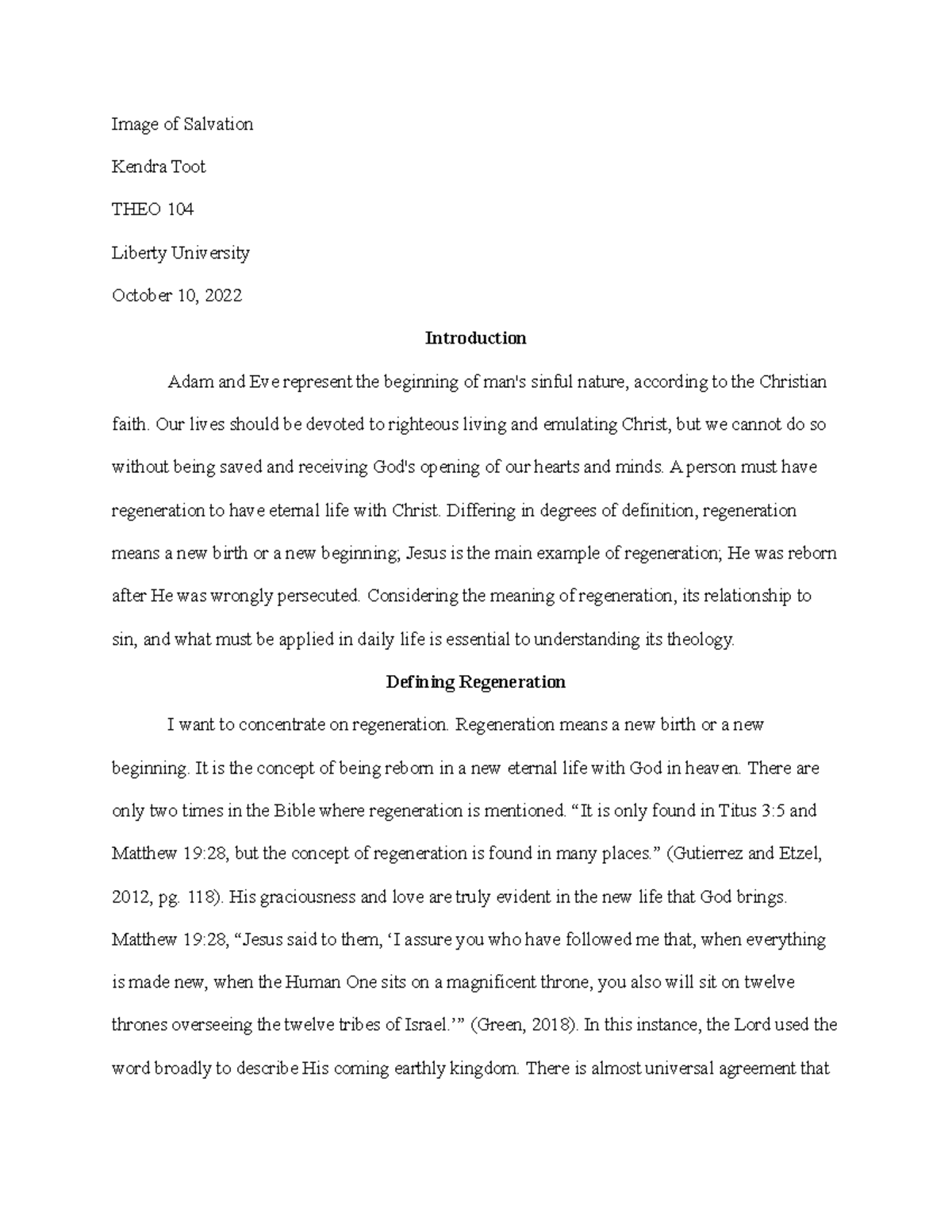 image of salvation essay