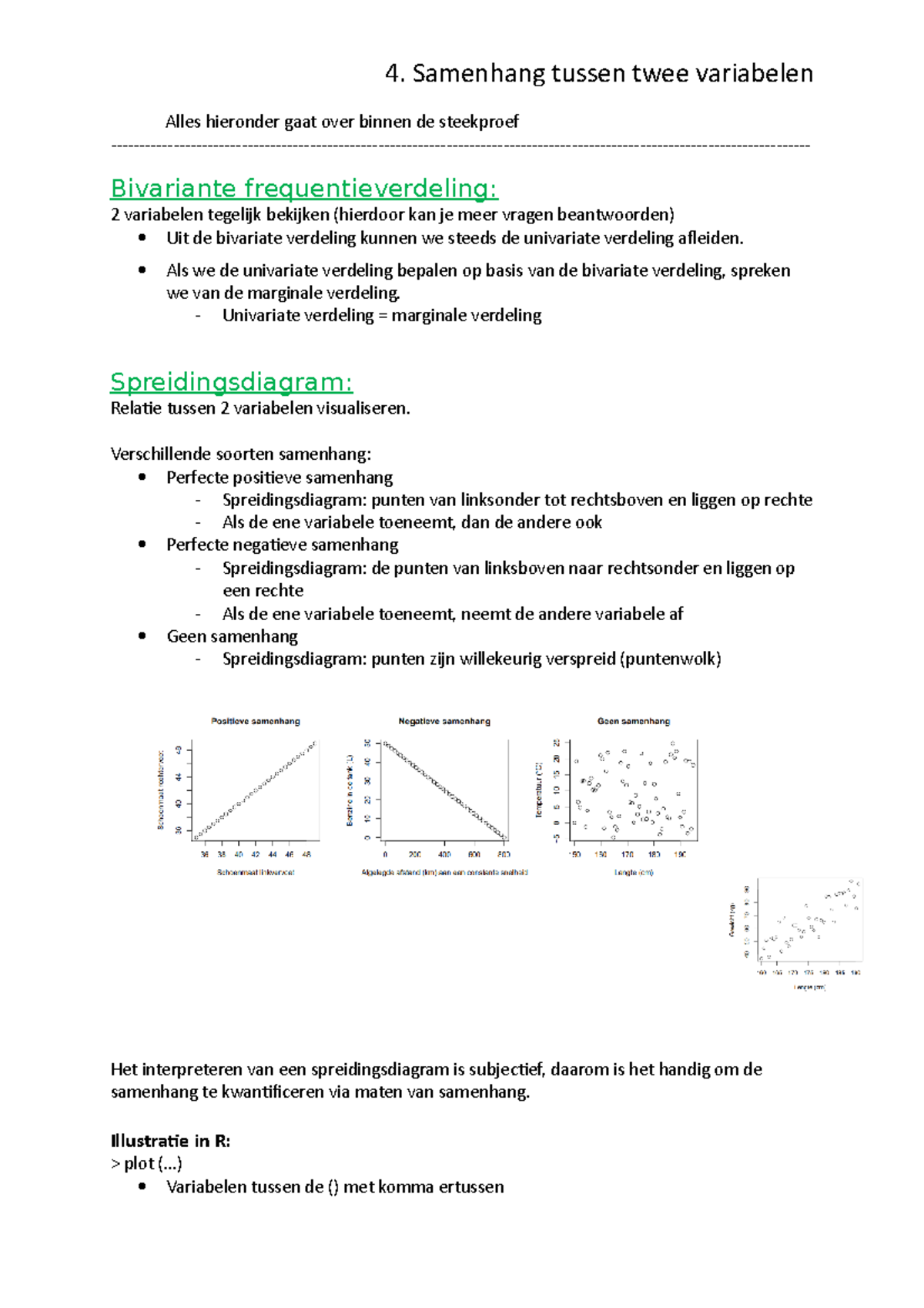 4. Samenhang Tussen Twee Variabelen - Alles Hieronder Gaat Over Binnen ...