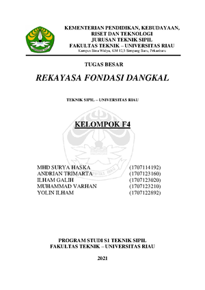 Perancangan Pondasi Tiang Dengan Data SPT - TUGAS 2 PERANCANGAN PONDASI ...