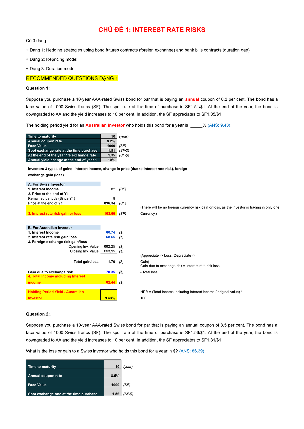 Interest-RATE- Risks-AND- Market- Risks - CHỦ ĐỀ 1: INTEREST RATE RISKS ...