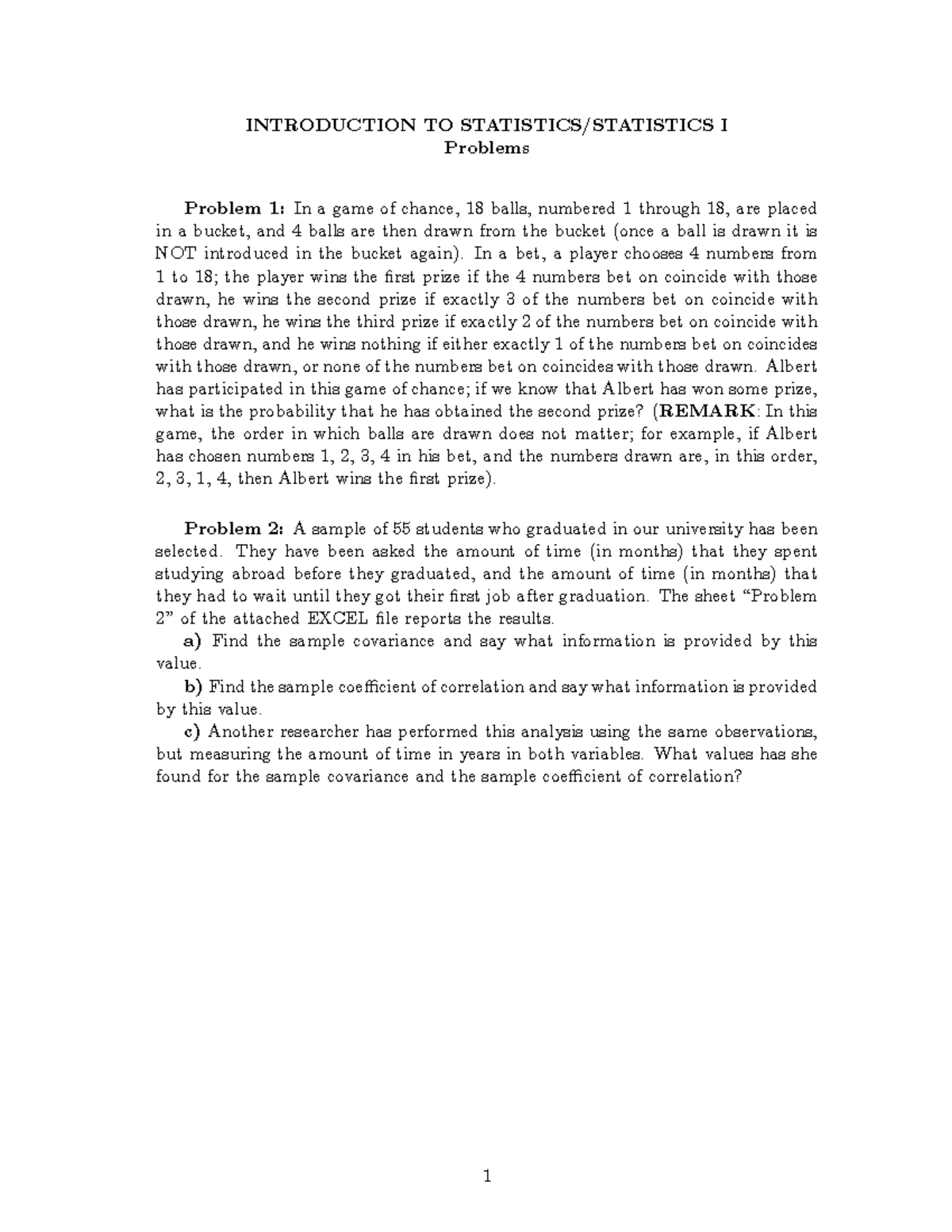 Parcial 20 9 May 2020, questions - INTRODUCTION TO STATISTICS ...