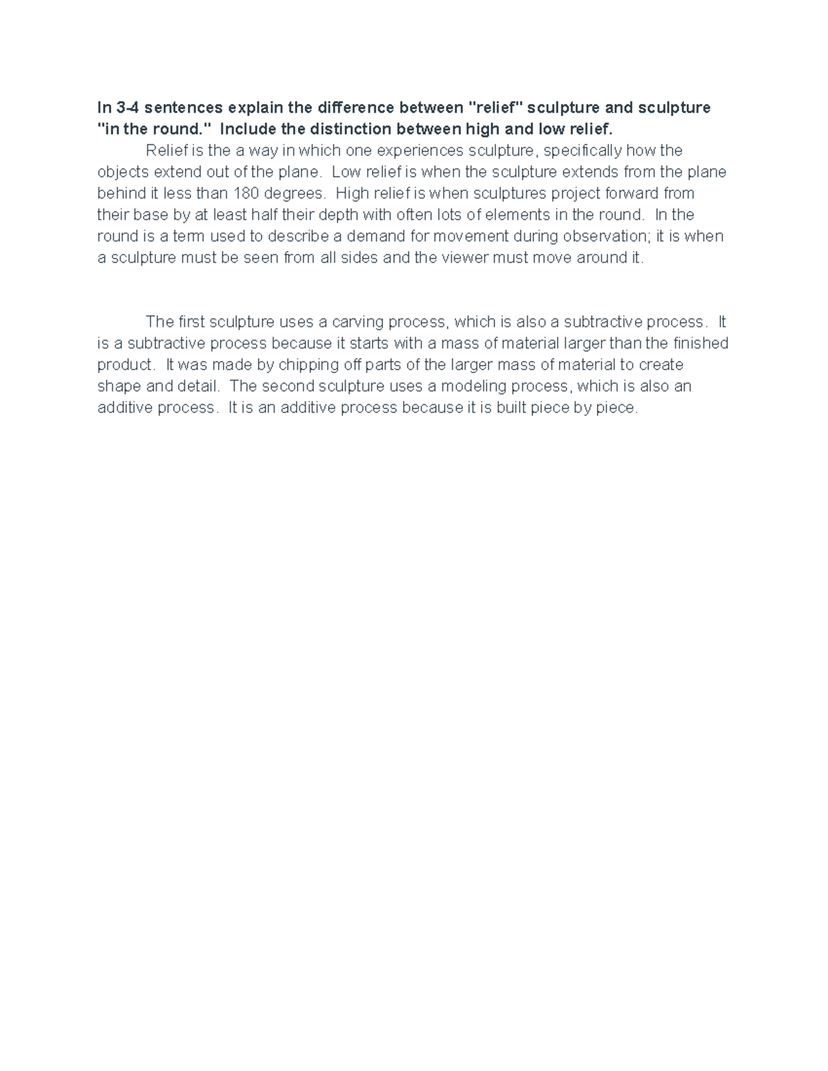 ART 100 art history context world of art Sayre sculpture In 34