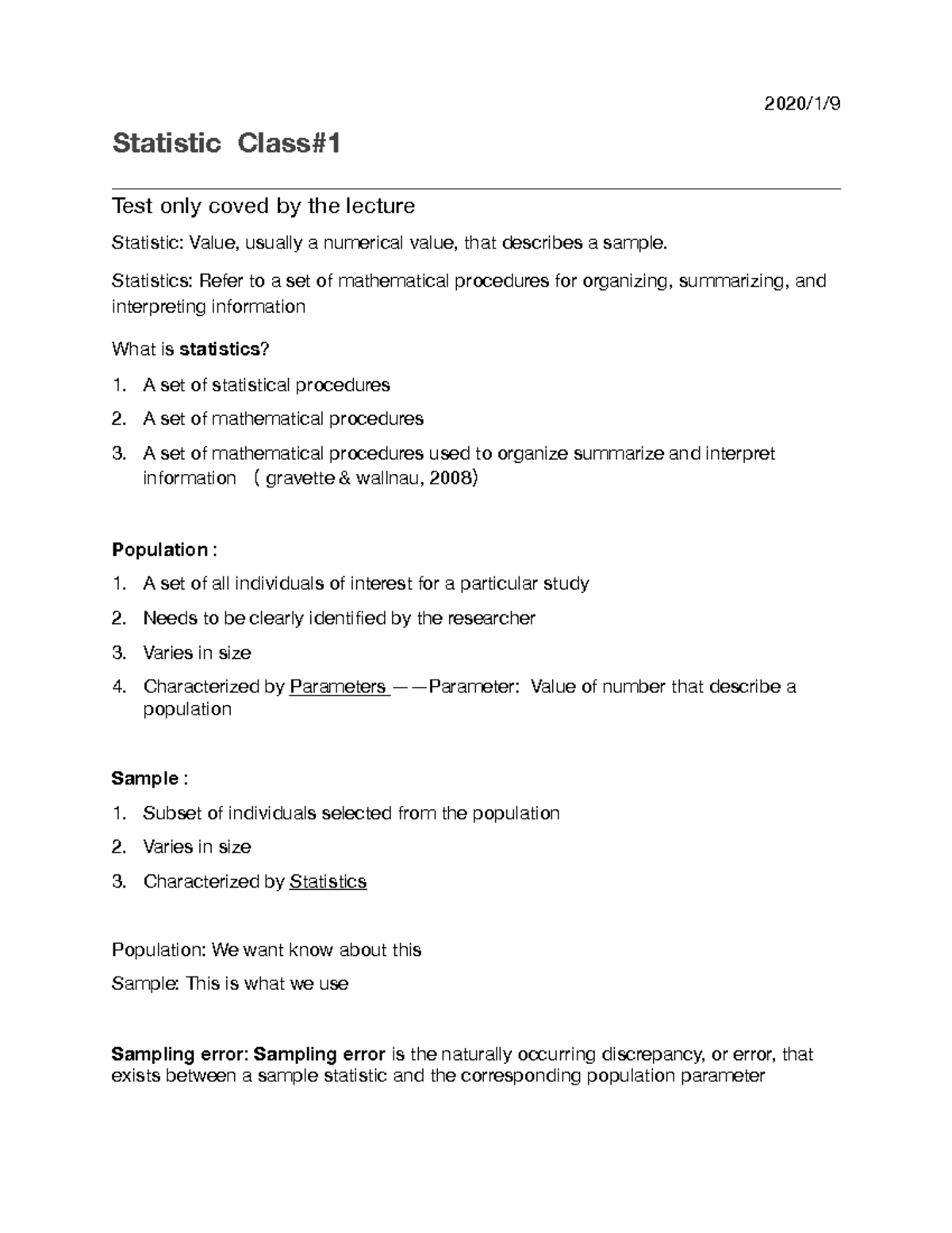 2021 class 1 - Lecture notes 1 - Statistic Class# Te s t o n l y c o v ...
