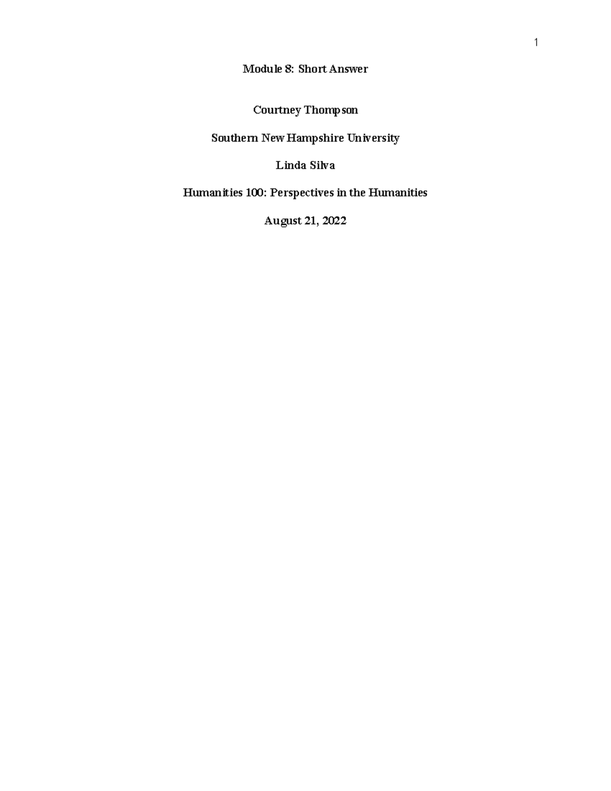 Module 8 Final Project - 1 Module 8: Short Answer Courtney Thompson ...