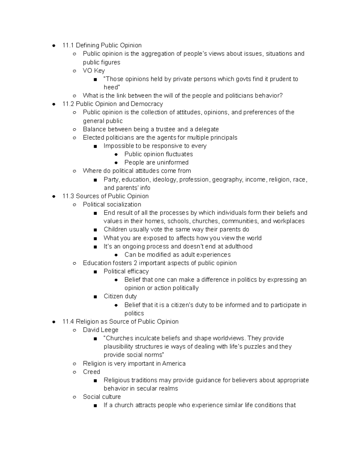 Module 11 Lecture - 11 Defining Public Opinion Public opinion is the ...