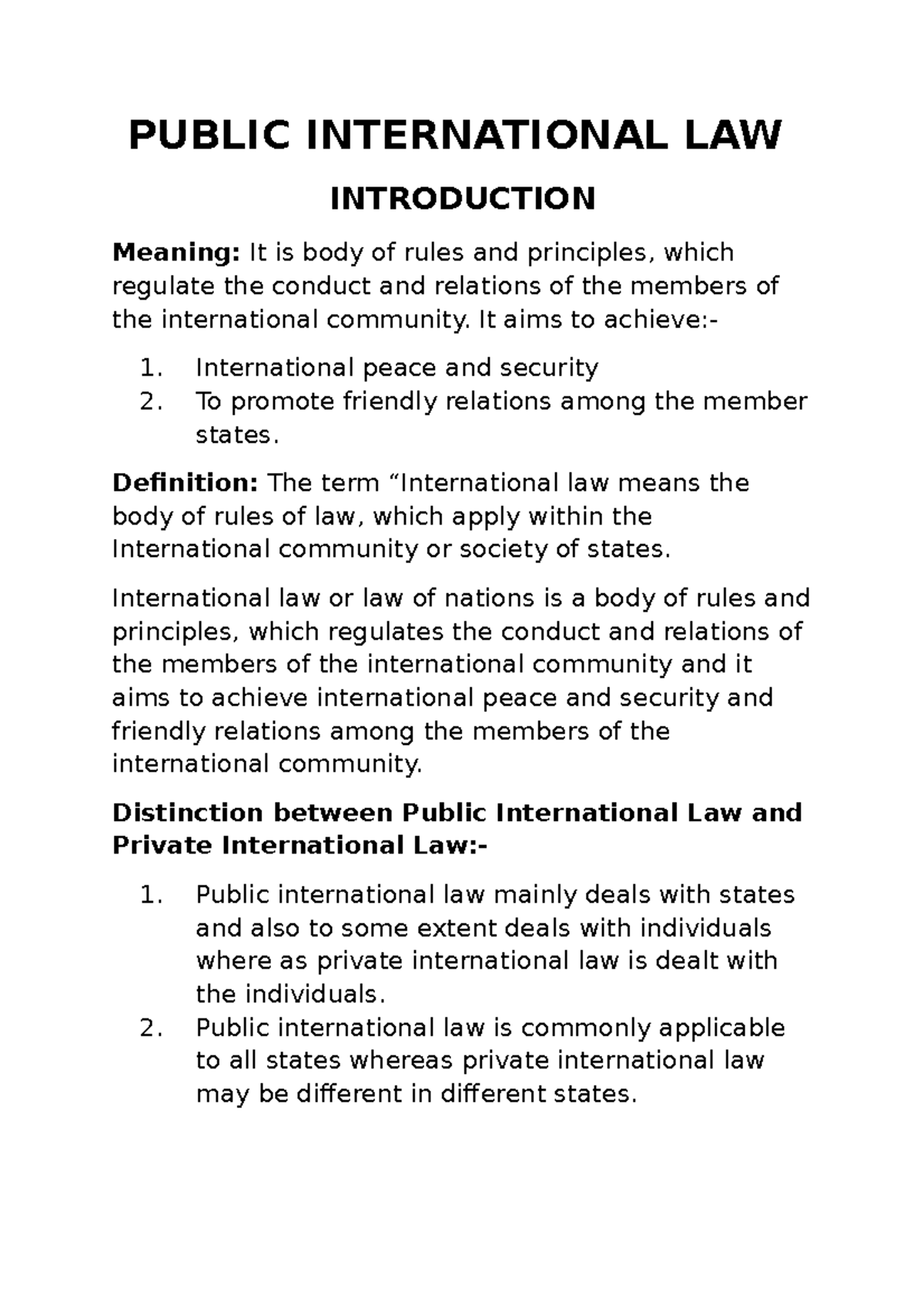 Public International Law